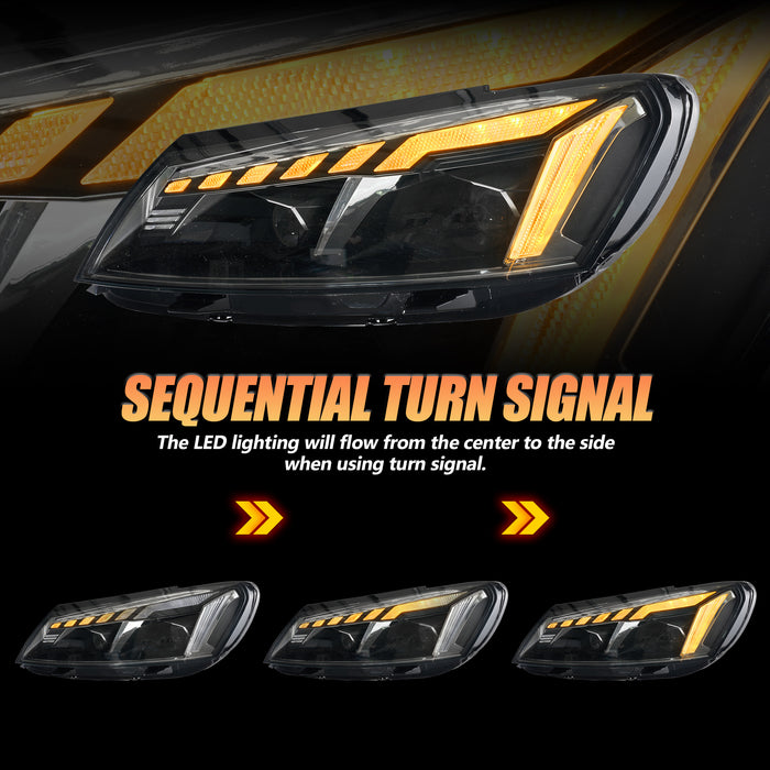 VLAND LED Projector Headlights For Volkswagen VW Passat 2011-2015 Halogen Model