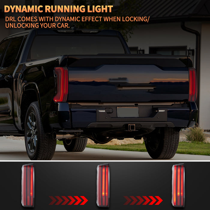 VLAND LED Tail Lights For Toyota Tundra 3rd Gen XK70 2022-2024 With Startup Animation