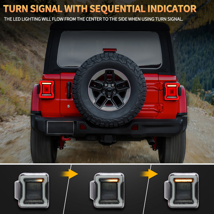 VLAND LED Tail Lights For Jeep Wrangler JL 2018-2023 [DOT. SAE.]