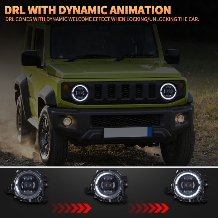 VLAND LED Dual Beam Headlights For Suzuki Jimny 2018-2023 With Start-up Animation