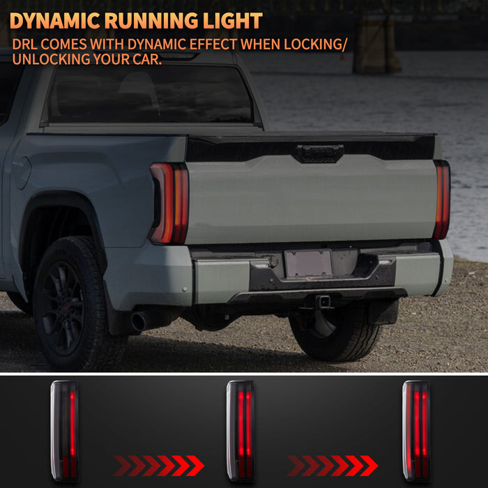 VLAND LED Tail Lights For Toyota Tundra 3rd Gen XK70 2022-2024 With Startup Animation