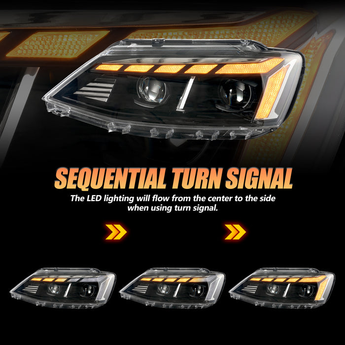 VLAND LED Headlights For Volkswagen (VW) Jetta MK6 Sagitar 2012-2018 With Sequential Animation Front Lamps