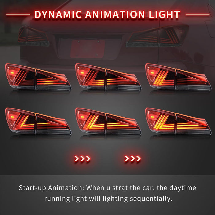 VLAND LED Headlights and Taillights For Lexus IS250/IS350 2006-2012 ISF 2008-2014 With Blue Breathing Animation