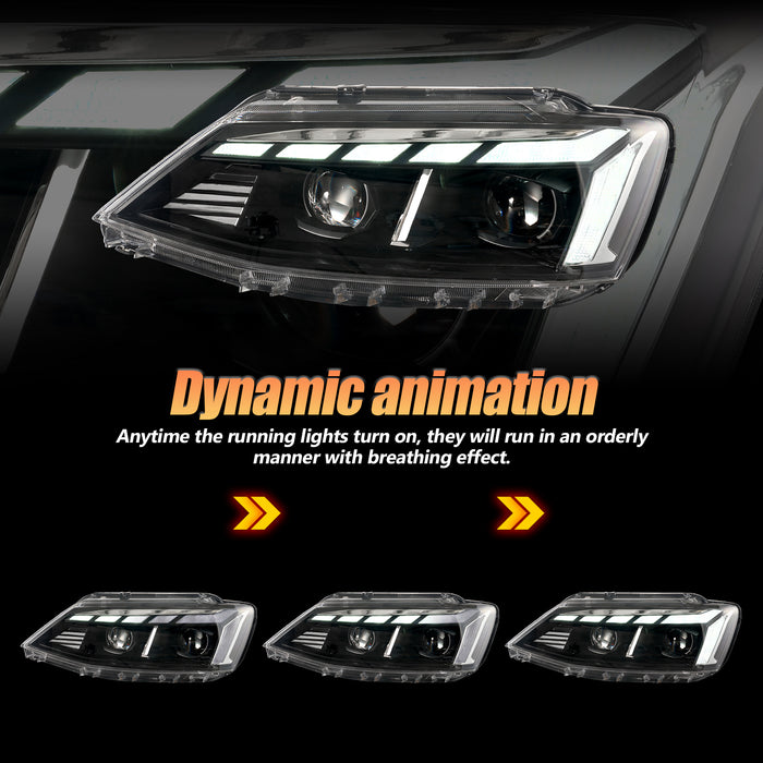 VLAND LED Headlights For Volkswagen (VW) Jetta MK6 Sagitar 2012-2018 With Sequential Animation Front Lamps