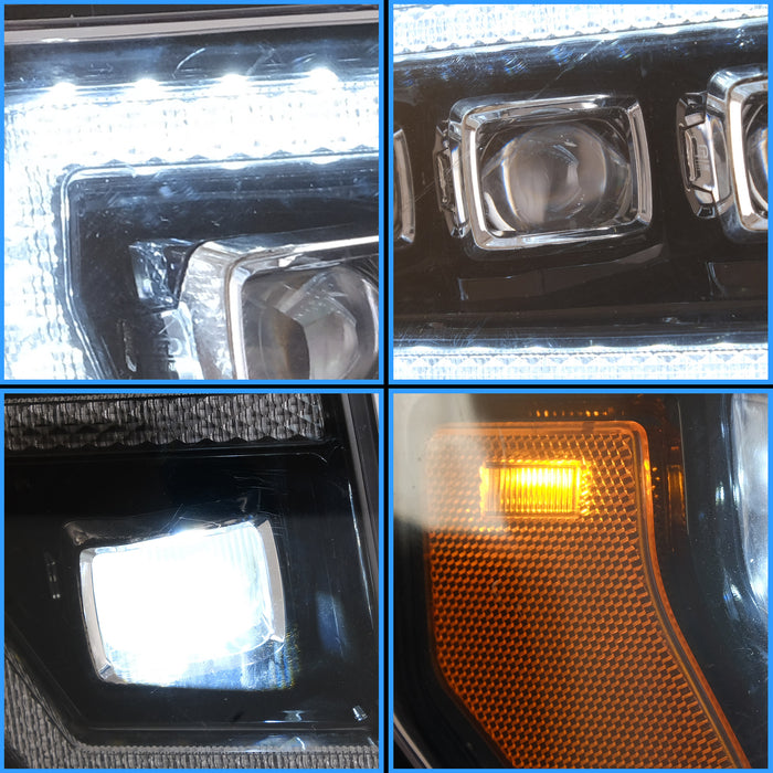 VLAND LED Projector Head Lights and Tail Lights For Ford F150 Pickup 2009-2014 With DRL [DOT. SAE.]