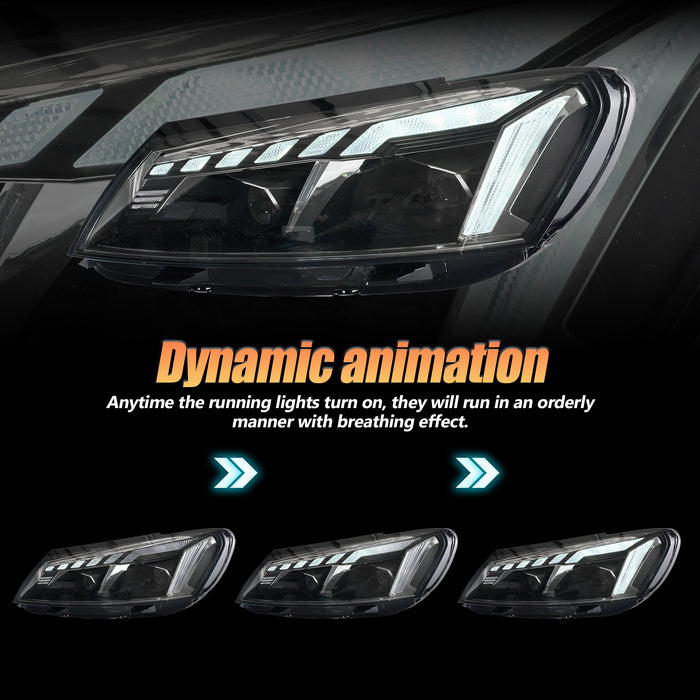 VLAND LED Projector Headlights For Volkswagen VW Passat 2011-2015 Halogen Model