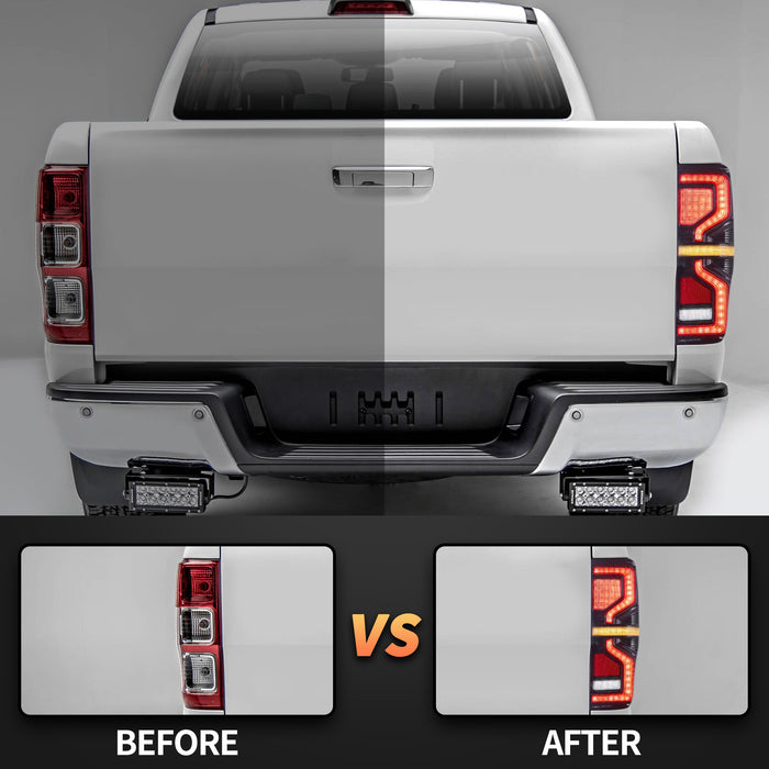 VLAND LED Tail Lights For Ford Ranger T6 2012-2018 1st Gen P375/PX With Sequential Indicators Turn Signals (Not Fit For US Models)