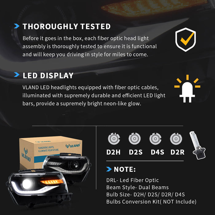 VLAND LED RGB Headlights and Taillights For Chevrolet Camaro 5th Gen Facelift 2014-2015 [DOT.]