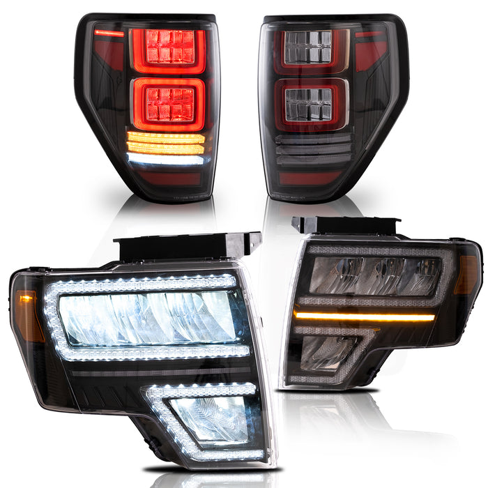 VLAND LED Head Lights and Tail Lights For Ford F150 Pickup 2009-2014 With DRL [DOT. SAE.]