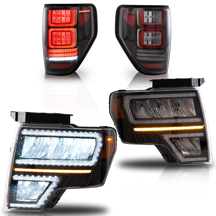 VLAND LED Head Lights and Tail Lights For Ford F150 Pickup 2009-2014 With DRL [DOT. SAE.]