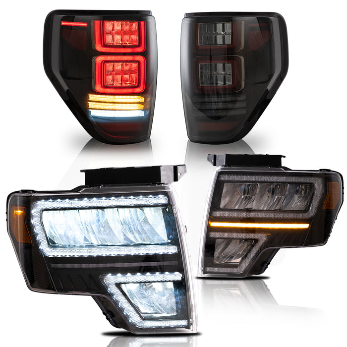 VLAND LED Head Lights and Tail Lights For Ford F150 Pickup 2009-2014 With DRL [DOT. SAE.]