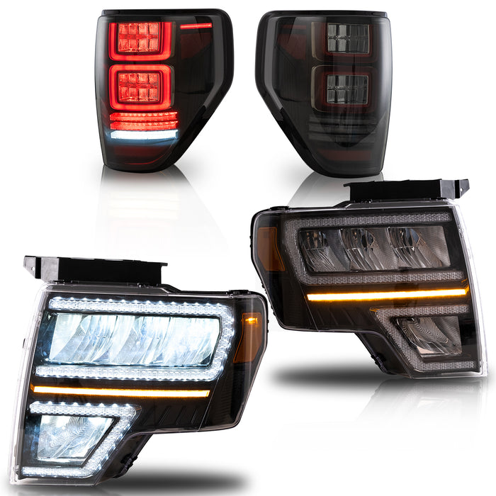 VLAND LED Head Lights and Tail Lights For Ford F150 Pickup 2009-2014 With DRL [DOT. SAE.]