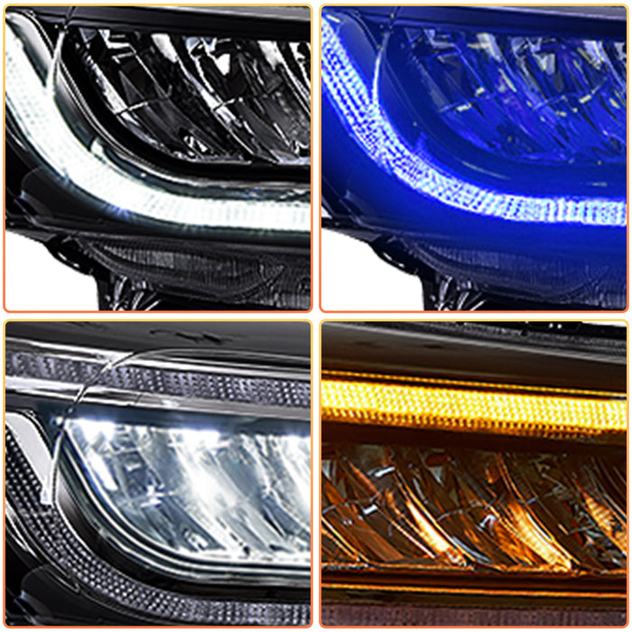 VLAND LED Headlights Honda Accord 2008-2012 8th Gen (NOT FOR 2-DOOR COUPE) With Blue Animation DRL