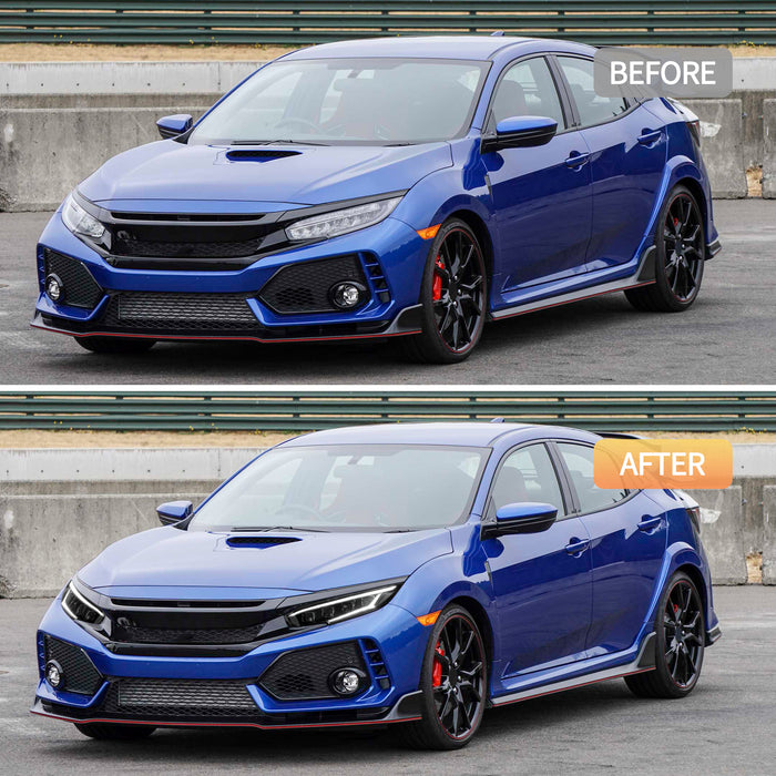 VLAND LED Headlights For Honda Civic 2016-2021 – Blue DRL & Sequential Indicator