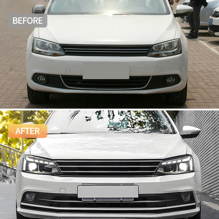 VLAND LED Headlights For Volkswagen (VW) Jetta MK6 Sagitar 2012-2018 With Sequential Animation Front Lamps