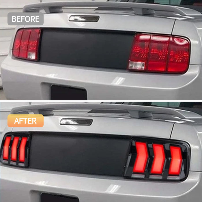 VLAND Full LED RGB Tail Lights For Ford Mustang 2005-2009 with Sequential Turn Signal