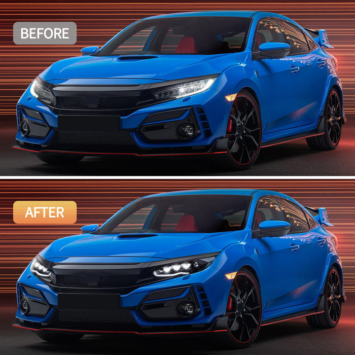 VLAND 2016-2021 Honda Civic LED Headlights Sedan / Hatchback / Coupe