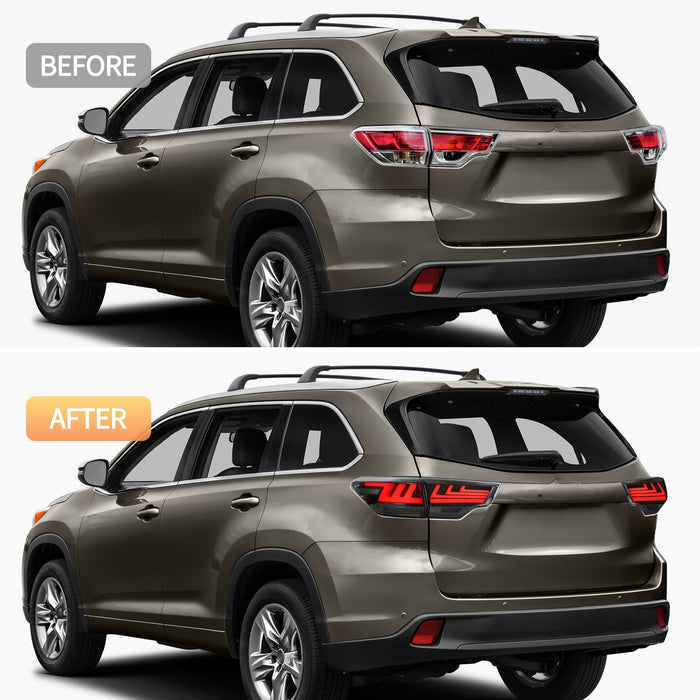 VLAND LED Taillights For 2014-2019 Toyota Highlander Assembly (Pair)
