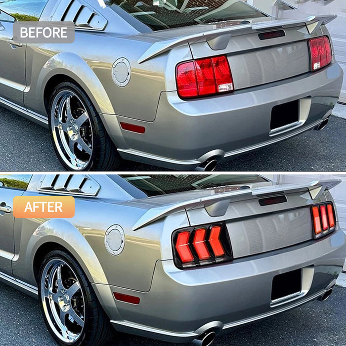 VLAND Full LED Tail Lights For Ford Mustang 2005-2009 with Sequential Turn Signal