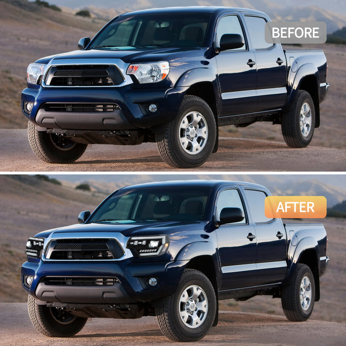 VLAND Full LED Headlights For Toyota Tacoma 2012-2015 2nd Gen Restyled With Dynamic DRL