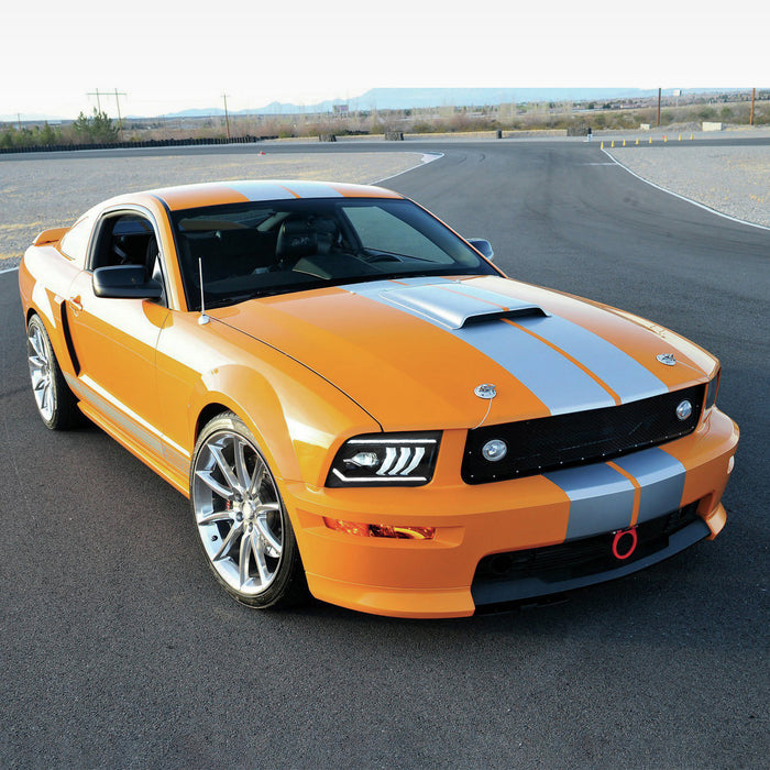 VLAND LED Dual Beam Headlights For Ford Mustang 2005-2009 Front Lights Assembly [SAE. DOT.]