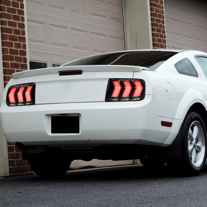 VLAND Full LED RGB Tail Lights For Ford Mustang 2005-2009 with Sequential Turn Signal