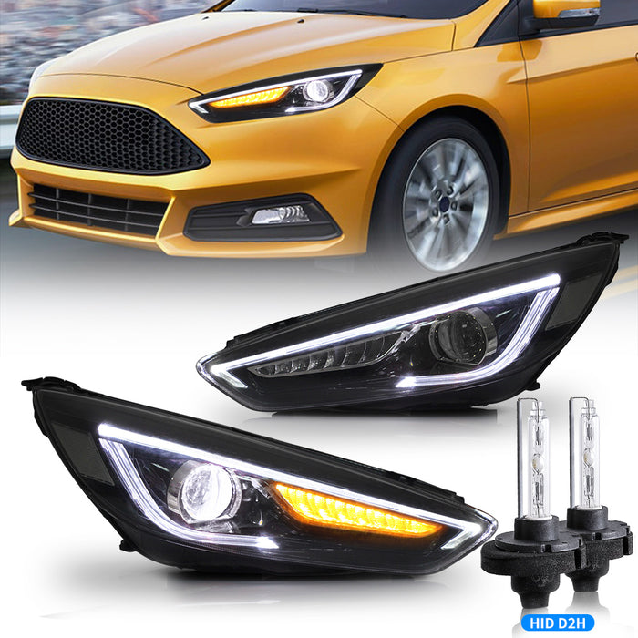 VLAND LED Scheinwerfer für Ford Focus 2015-2017 mit Bernstein Sequential YAA-FKS-0289