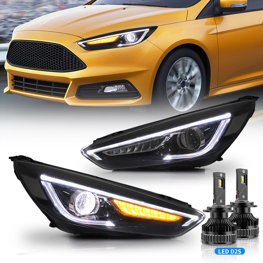 VLAND LED Demon Eye Headlights For Ford Focus 2015-2017 With Sequential ...