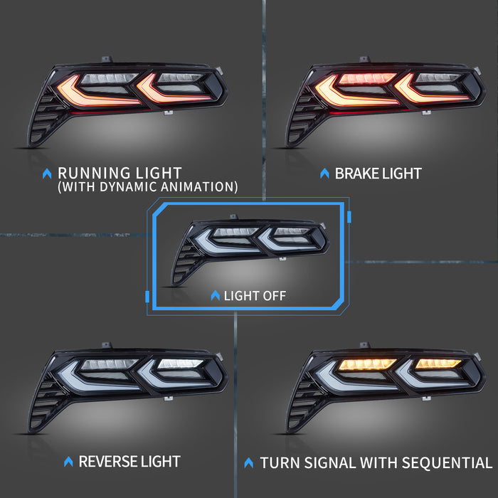 VLAND LED Taillights For Chevrolet Corvette C7 2014-2019 [DOT.]