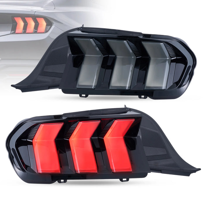 VLAND Full LED Tail Lights For Ford Mustang 2024-2025 with Red Sequential Turn Signal