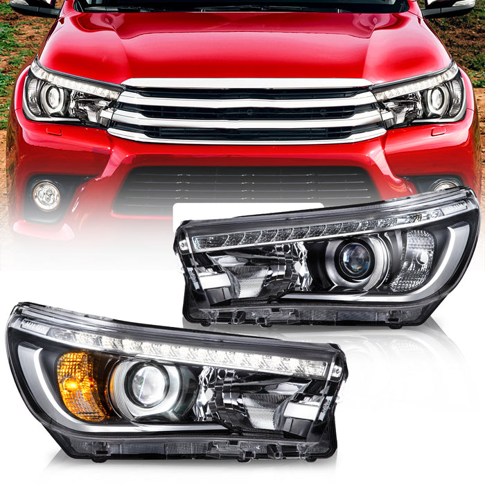 VLAND LED Projector Headlights For Toyota Hilux / Revo 8th Gen 2015-2020 With Sequential Indicators