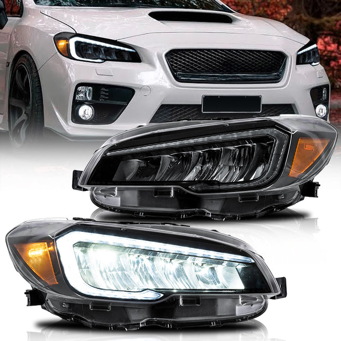 VLAND Full LED Reflection Bowl Headlights For Subaru WRX 2015-2021 [STI, Limited, Base, Premium] [DOT. SAE.]