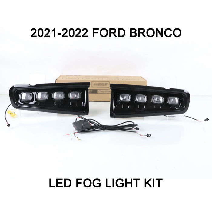LED Bi-Color Fog Lights For Ford Bronco 2021-2022 Daytime Running Lamps