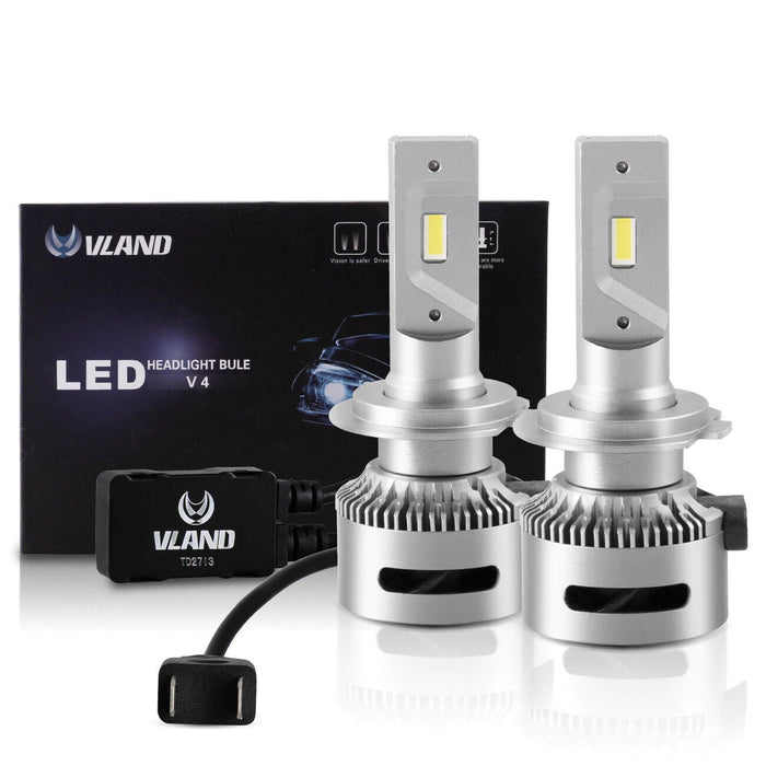 VLAND 9012/H1/9005/H11/H8/H7 LED Bulbs 2PCS High Low Beam 6500K 7200LM 32W/Each 64W/Set