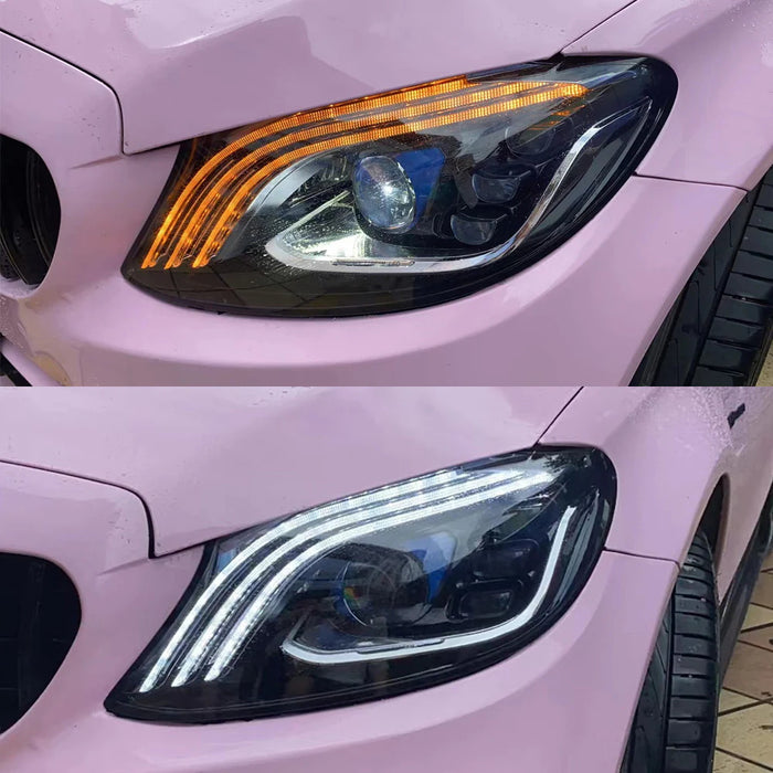 VLAND LED Headlights For Mercedes Benz W205 C-Class 2015-2021 C160/C180/C200/C250/C300/C400/C450/C43 AMG/C63 Coupe [E-MARK.]