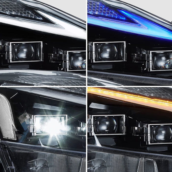 VLAND Full LED Headlights For Lexus IS250 & IS350 & ISF [XE20] 2005-2013 Sedan With Blue Breathing Animation