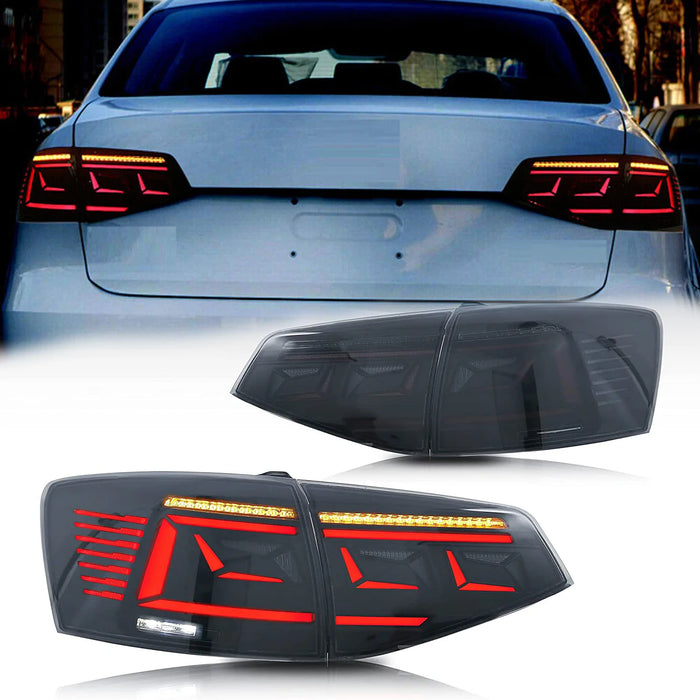 VLAND LED Tail Lights For Volkswagen [VW] Jetta MK6 2015-2018 With Start Up Animation Rear Lamps