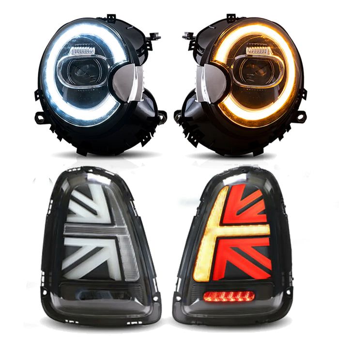 VLAND LED Headlights & Tail lights For BMW Mini Cooper [Mini Hatch] R56 R57 R58 R59 2007-2013 Front And Rear Lamps Kits[E-MARK]