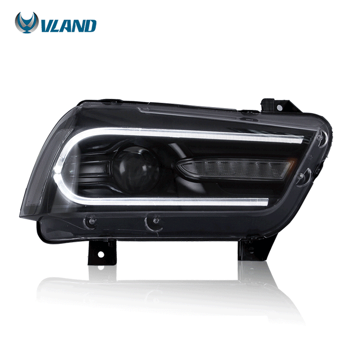 VLAND LED Projector Headlights For Dodge Charger 2011-2014 With Sequential Turn Signals