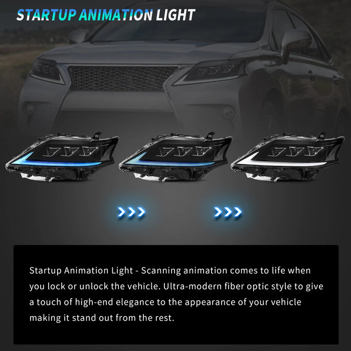 VLAND Full LED Headlights For Lexus RX350 RX450h 2012-2014 F Sport 3rd gen (AL10) [Fits HID/Xenon Models]