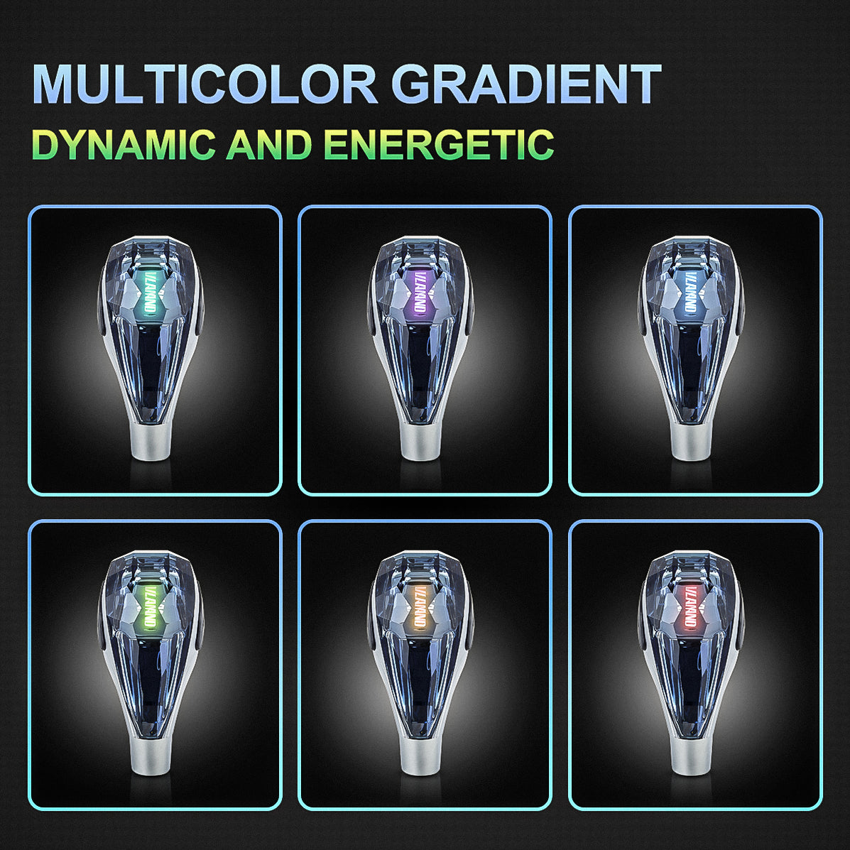 Multi Shift Light VLAND Universal Crystal Shift Knob Touch Activated LED RGB Lights Fit ...
