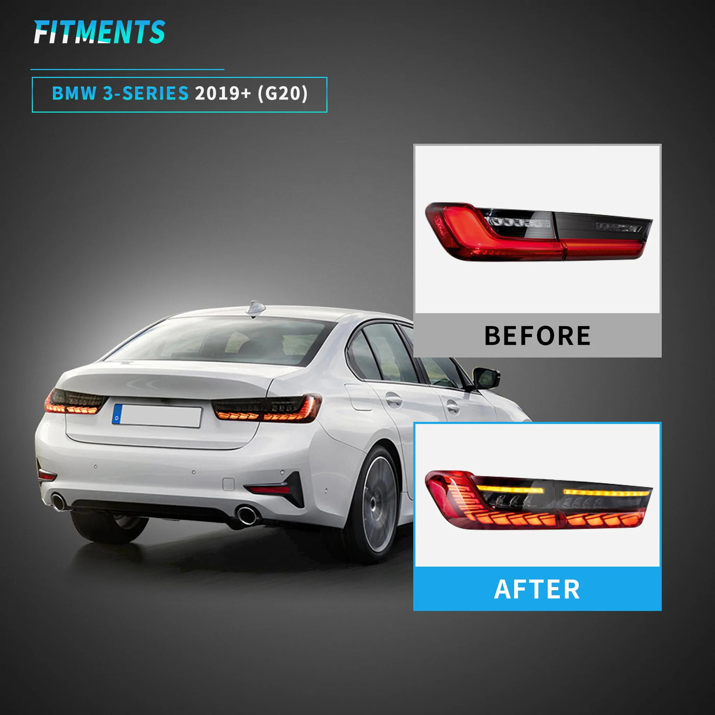 VLAND OLED Tail Lights For BMW 3-Series G20 Sedan 7th Gen 2019-2024 ...