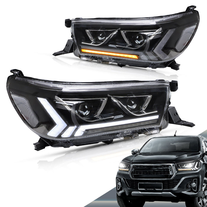 VLAND Full LED Headlights For Toyota Hilux / Revo 8th Gen 2015-2020 With Start Dynamic Lighting