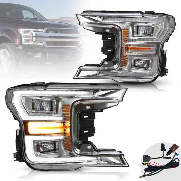 VLAND Full LED Headlights For Ford F-150 2018-2020 With Start up Animation