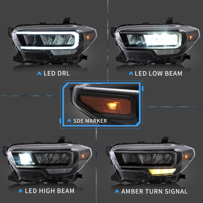 VLAND Full LED Headlights For Toyota Tacoma N300 3rd Gen 2015-2023 [DOT. SAE.]