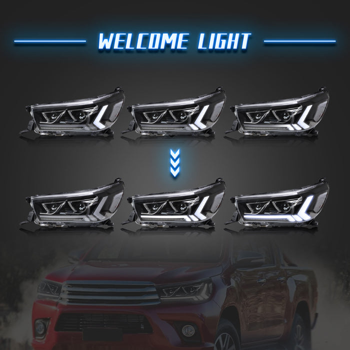 VLAND Full LED Headlights For Toyota Hilux / Revo 8th Gen 2015-2020 With Start Dynamic Lighting