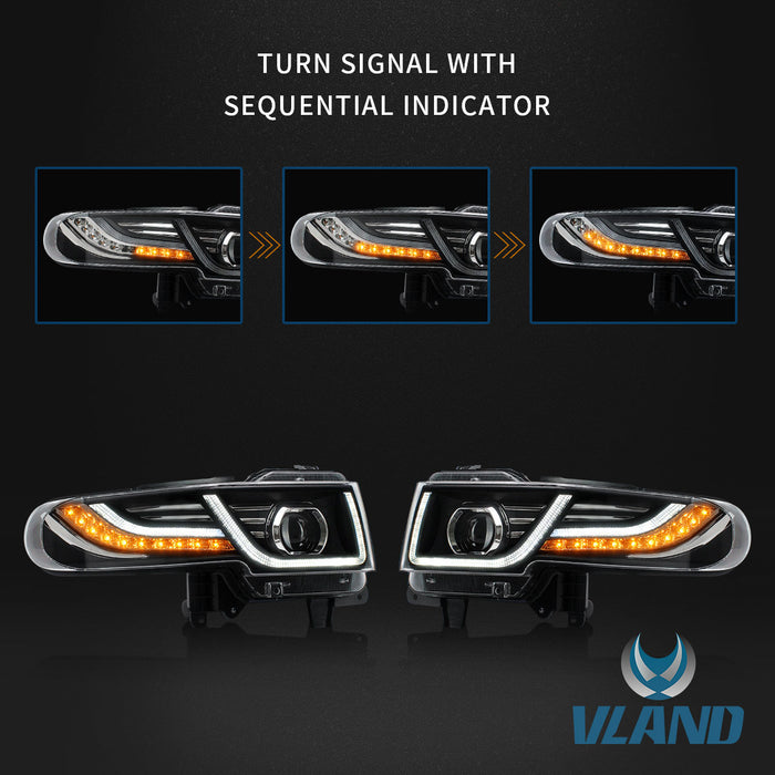VLAND Headlights With Grille For Toyota Fj Cruiser 2007-2015