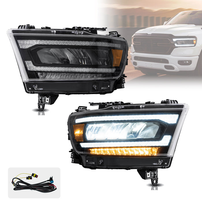 VLAND Full LED/Matrix Projector Headlights For Dodge Ram 1500 2019-UP [DOT. SAE.]