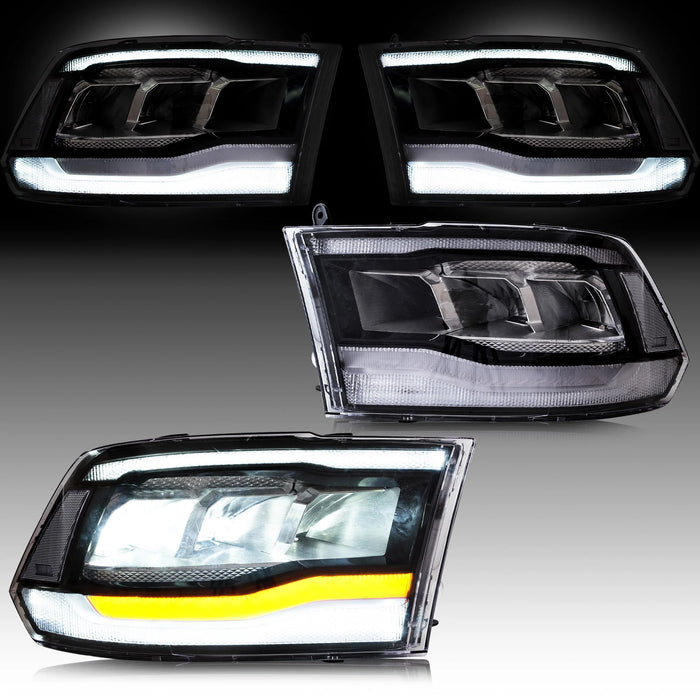 VLAND Full LED Headlights For Dodge Ram 1500 / 2500 / 3500 2009-2018 Ram1500 Classic 2019-2021 [DOT./SAE.]