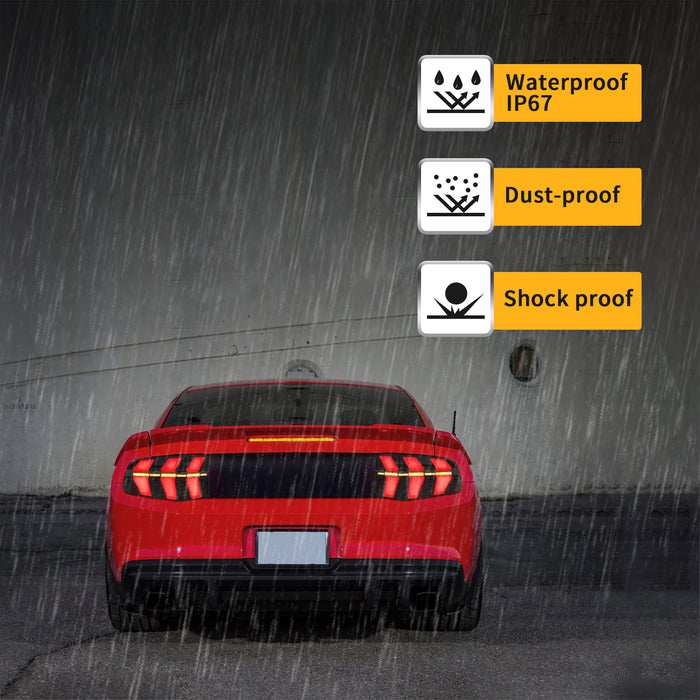 VLAND LED Tail Lights For Ford Mustang 2010-2012 With 7 Lighting Modes [DOT.]